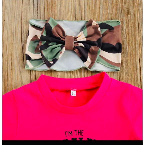 Baby Pink Camo 3 Piece Set 6M - Picture 3 of 5